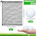 Miniatyrbillede 2 af 5: 100 stk. Golføvelsesbolde Hul Golfbold Træningsgolfbolde med Mesh Snørepose Opbevaringsposer f (W)