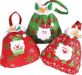 Jul-presentpåsar med dragsko för julklappar, bärbara och hängbara julväskor (w)