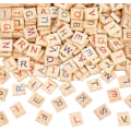 Miniatyrbilde 1 av 5: 300 stk Fargerike Trebokstaver Tilfeldig Blandede Store Bokstaver Tre Fargerike Scrabble-fliser Bokstavfliser Trebiter for å Lage Alfabetiske Underlag og