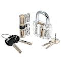 Miniatyrbild 3 av 5: Transparent 15pcs Lock Picking Set Kit Tool Med Två Transparenta Träningspadlock För Låssmeder {FW}