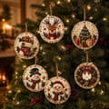 Gør-det-selv julepyntssæt 12 stk. træperlekunstdekoration