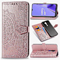 Miniatyrbillede 1 af 5: Etui til OPPO A5 2020/A9 2020 Etui Læder Wallet Cover Præget Mandala Magnetisk Flip Beskyttelse Stødsikker - Rosaguld (W)