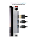 Miniatyrbilde 3 av 5: For Pro 8 USB C Hub, 4K -Kompatibel Adapter+2 USB 3.0 Leser SD/TF Kortleser Adapter for Pro 8 (W)