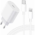 Miniatyrbillede 1 af 5: iPhone Hurtiglader USB-C - 20W PD Hurtiglader med 2m USB-C til Lightning Kabel, Kompatibel med iPhone 14 [fw]