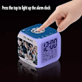 Miniatyrbild 5 av 5: LED Digital Väckarklocka för Sovrum, Enkel Inställning, Kubform, Väckerklockor med 4-sidigt BTS-Mjukt Nattljus, Stor Display, Färgat Nattljus, Klocka 25
