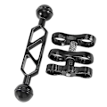 Miniatyrbillede 1 af 5: Scuba dykkerlygte i aluminiumslegering, dobbelt kugleledsarm og 2 sommerfuglclips til Un (W)