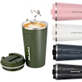 Miniatyrbild 1 av 5: Resemugg, Isolerad Kaffekopp med Läcksäkert Lock - Återanvändbara Kaffekoppar för Resor - Bilkaffekopp - Termosmugg i Rostfritt Stål, 380ml (Grön) (W)