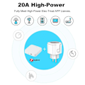 Miniatyrbilde 2 av 5: Tuya WiFi Smart Plugg 20A EU Smartkontakt med Strømmåler Tidsstyring Smart Life Støtte for Alexa Home (W)
