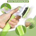 Miniatyrbillede 3 af 5: The Pet Slicker Brush, som renser børsten med blot et tryk, er et effektivt værktøj til at pleje kæledyr og fjerne løse hår. Stor