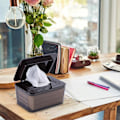 Miniatyrbillede 2 af 4: Opbevaringsboks til vådservietter, opbevaringsæske til servietter med forseglet låg, støvtæt dispenserholder til kollegiumskøkken