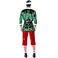 Miniatyrbild 2 av 3: Långärmad Juldräkt Jultomte Outfit Förtjockad Vuxen Herr Party Show Älvdräkt Att Skicka Strumpor Hög Kvalitet M