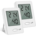 Miniatyrbillede 1 af 5: 2 STK Bærbar Høj Præcision Digitalt Indendørs Hygrometer Temperatur Fugtigheds Termometer (hvid)