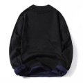 Miniatyrbilde 1 av 5: Vinter Herre Fleece Turtleneck Genser Menn 2022 Ny Casual Strikket Tykk Genser Mannlig Merke Høst Cashmere O-hals Herre Topper Black O-Neck 3XL (81-90KG)