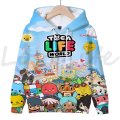 Pikkukuva 3 / 5: Toca Life World Hupparit Pojille Tytöille Pitkähihaiset Puserot Lasten Urheiluvaatteet Lasten Sarjakuva Collegepaidat Syksyn Topit Sudadera 5 kids-130(8T)