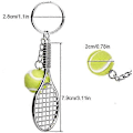 Miniatyrbilde 4 av 5: Tennisracket-nøkkelring, Kreativ Metall-nøkkelring Sport Nøkkelring Tennisball Nøkkelring 2 stk