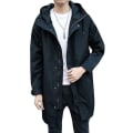 Miniatyrbilde 1 av 3: Herre Hette Solid Farge Trenchcoat Jakke L