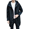 Miniatyrbillede 1 af 3: Herre Hætte Solid Farve Trenchcoat Jakke L