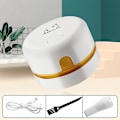 Pikkukuva 3 / 5: Kannettava 360° kääntyvä johdoton mini pöytäimuri USB-latauksella (Valkoinen)