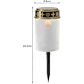 Miniatyrbilde 3 av 5: Solcelle gravlys med automatisk av/på, realistisk flimrende LED-lys for minnesmerker D-white With Ground Spike