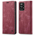 Miniatyrbillede 1 af 5: AUTSPACE A01 Serie Kompatibel Med Samsung Galaxy A52 4G/5G/A52s 5G PU Læder Etui RFID Wallet Flip Stand Cover Red