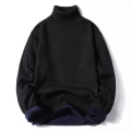 Miniatyrbilde 4 av 5: Vinter Herre Fleece Turtleneck Genser Menn 2022 Ny Casual Strikket Tykk Genser Mannlig Merke Høst Cashmere O-hals Herre Topper Red turtleneck M (45-54KG)