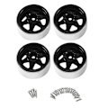 Pikkukuva 2 / 5: 4 kpl 1,9 tuuman metallinen Beadlock-vanne 1/10 RC Crawler Axial SCX10 II III TRX4 D90 -malleihin, musta