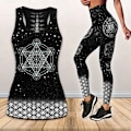Miniatyrbillede 1 af 4: Sacred Geometric&Chakra&Sacred Geometry Tanktop og leggings med 3D-print i alle størrelser set M