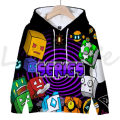 Miniatyrbild 1 av 5: Angry Geometry Dash Hoodies för barn, Tecknad Spel Tröjor för barn, 3D-tryckt Hoody, Pullovrar för flickor och pojkar Red 150
