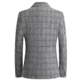 Miniatyrbillede 3 af 4: Herre Slim Fit Casual To Knaps Jakkesæt Frakke Plaid Blazer Business Jakke Grå M