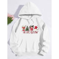 Miniatyrbillede 1 af 5: Juleprint Sweatshirts Mode Karneval Fest Kvinde Tøj Casual Sweatshirt Sjovt Mønster Fest Dame Hættetrøjer White L