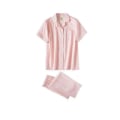 Miniatyrbild 1 av 2: Pyjamasset för dam, dampyjamas kortärmad långbyxor pyjamasset bomull rosa XL