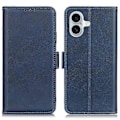 Miniatyrbild 1 av 5: Kompatibelt för iPhone 16 Plus Fodral PU Läder Plånbok Telefonfodral med Magnetlås på Sidan Blue