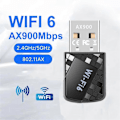 Miniatyrbilde 3 av 5: WiFi 6 Nettverkskort 2.4G og 5GHz 900Mbps USB WiFi Adapter Trådløs USB Dongle 5Dbi Antennekort Rec