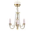 Miniatyrbilde 2 av 5: 1:12 Mini 4 Arm Taklampe Lysekrone LED Lampe Vegglampe Modell Hjemmeinnredning Dekorasjon