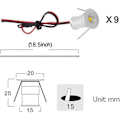 Miniatyrbild 3 av 5: Svarta 9 st Mini 12v 1w Led Tak Infällda Spotlights För Kök, Trappor, DIY Belysning, Varmvit