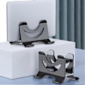 Miniatyrbild 2 av 5: Vertikalt Laptopställ Skrivbordshållare Notebook Dock Utrymmesbesparande För /// För Chrome Book Rosa