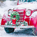 Miniatyrbild 3 av 5: Julkrans för bil, lastbil, SUV med LED-belysning, dekoration för grill, bil, alla väder, vinter