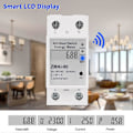 Miniatyrbilde 3 av 5: Tuya WIFI Smart Bryter Energimåler Telefon Smart Fjernstyrt Bryter Timer Strømmåler Wattmeter Spenning C