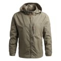 Miniatyrbilde 3 av 5: Herre Vindjakke Militære Feltjakker Yttertøy Herre Taktisk Vanntett Pilotjakke Hettegenser Herre Jakt Militærklær Black Asian size M