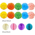 Miniatyrbild 3 av 5: Papperspompom Fläktboll Honeycomb Rumsdekoration Bröllop Födelsedag Påsk Dop Födelsedag - Multicolor