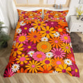 Miniatyrbild 4 av 5: Groovy Daisy Sängkläder Set King Queen Size Retro Blomma Påslakanset Psykedelisk Blommig Täcke Örngott Mikrofiber Quilt Överdrag