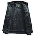 Miniatyrbillede 3 af 5: Herre Stand Collar Tyk Casual Læderjakke Black Green L