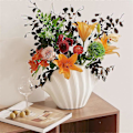 Miniatyrbillede 3 af 5: Nordisk Stil Skalformet Keramisk Vase Boligindretning Bordplade Kunstig Blomsterplanteholder Service Blomsterarrangement A