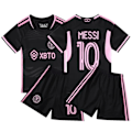 Pikkukuva 1 / 5: 3-13 -vuotiaiden lasten jalkapallovaatesetti Messi Ronaldo NO.10/7 treenivaatteet M Black 5-6T 18