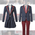 Miniatyrbild 1 av 5: Elite Cosplay Kostym, Omar Samuel Guzman Cosplay Outfit Skoluniform Nadia Rebe Studenter Academia Outfit Klänning Grå Kappa Jk Skoluniform Halloween Male XS