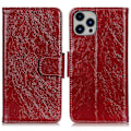 Miniatyrbild 1 av 5: Kompatibelt För iPhone 15 Pro Delat Läder Telefonfodral Nappa Textur Stötsäkert Skal med Ställ Plånbok Red