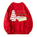 Miniatyrbillede 1 af 5: Jule Sweatshirt til Kvinder Drop Shoulder Lange Ærmer Ny Pullover Europæiske og Amerikanske Efterårs- og Vintertoppe til Piger Red S