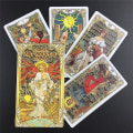 Pikkukuva 4 / 5: Kultainen art nouveau -tarot-korttipakka, lautapelikortit, englanninkielinen ennustustarot, loma-, perhe-, lahja-, juhla-, pelikortti Ts141