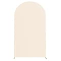 5FT 65x150cm U-Formet Bakgrunnsbue Ramme Stativ Elastisk Trekk for Bryllupsseremoni Bursdagsfest Beige