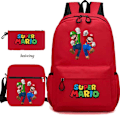 Miniatyrbild 1 av 5: Super Mario 3 st/set Barnryggsäck Pojkar Skolväska Tillbaka till Skolan Present Blue 16 Inches